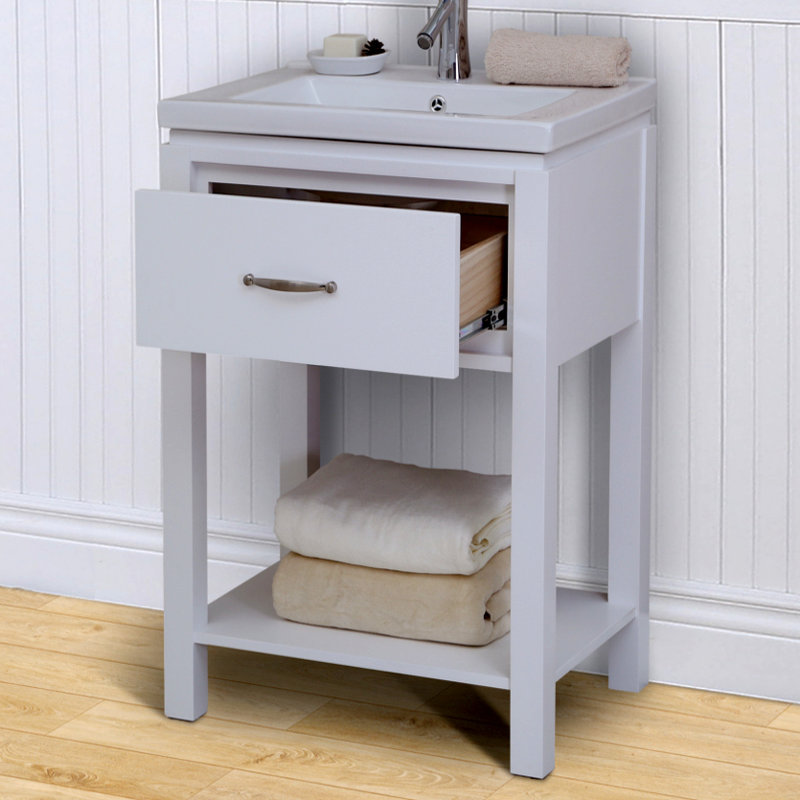 InFurniture 24" Single Bathroom Vanity Set with Open Shelf & Reviews Wayfair